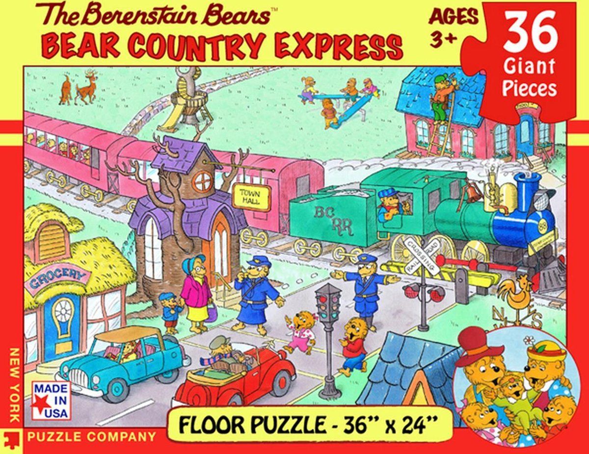 The New York Puzzle Company Berenstain Beren: Beren Country Express - 36 Piece Floor Puzzle