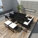 Prolenta Maison Exclusive Tuinset voor buiten, 9-delig, met kussens, van polyrotan, zwart