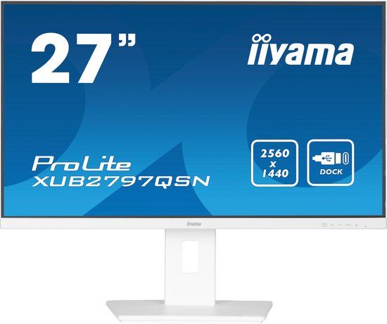 iiyama ProLite XUB2797QSN-W1 27 inch QHD IPS USB-C Dock Wit