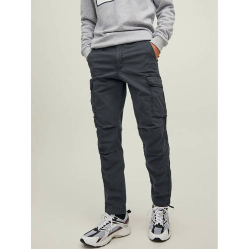 JACK & JONES JACK & JONES PANTS STUDIO tapered fit cargo broek JPSTACE asphalt