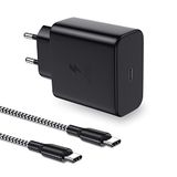 Glosole 45 W USB C-oplader, snellader met type C naar type C nylon oplaadkabel, 2 m, compatibel met Samsung Galaxy S22+/S22 Ultra/S21 Ultra/Note10+/S23+/S23 Ultra