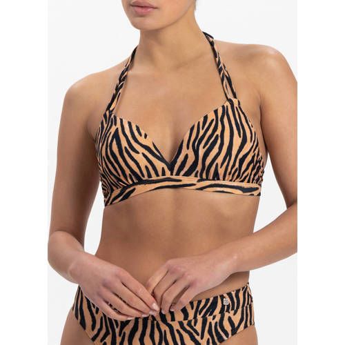 Beachlife Voorgevormde Halter Bikinitop - Bruin/Zwart