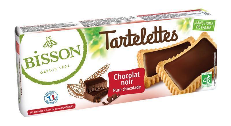 bisson Tartelettes koekjes met pure chocolade bio 150 Gram