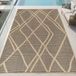 Tapis d'extérieur avec lignes graphiques, résistant aux intempéries, adapté pour terrasse et balcon, brun/beige, dimensions : 80 x 200 cm