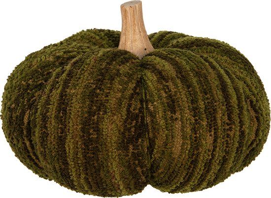 Clayre & Eef Decoratie Pompoen - Ø 20 cm - Groen - Polyester