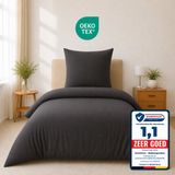 Komfortec Premium Dekbedovertrek 135x200 cm + Kussensloop 80x80 cm - 100% Microvezel - Antraciet