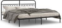 vidaXL Bedframe met Hoofdbord Metaal Zwart 200x200 cm