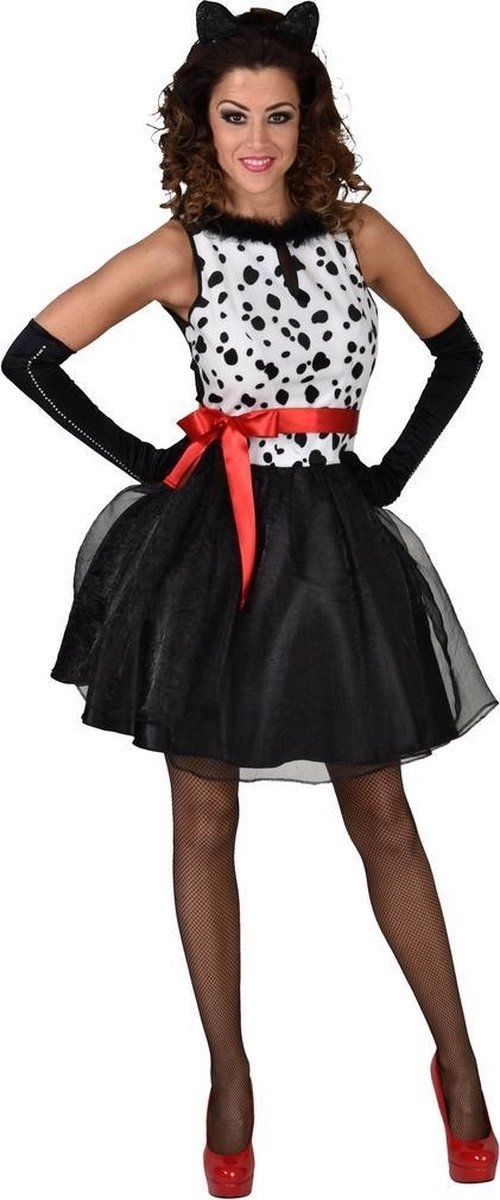 Magic design Verkleedjurk Dalmatiër Dames Zwart/wit Mt S