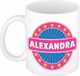 Bellatio Decorations - Alexandra voornaam - koffiemok - beker - wit/roze - 300 ml