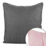 Design91 Adri Decoratieve Kussensloop 40x40cm - Roze & Grijs
