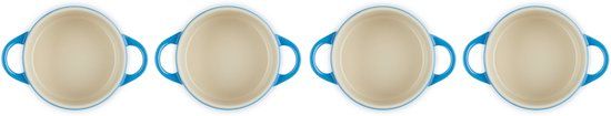 Le Creuset Serveerpannetjes / Mini Braadpan - 4 stuks - Signature - Azure - ø 10 cm / 250 ml