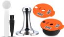 Unyqoos® Set de capsules de café réutilisables pour Tassimo avec tamper et couvercle de rechange