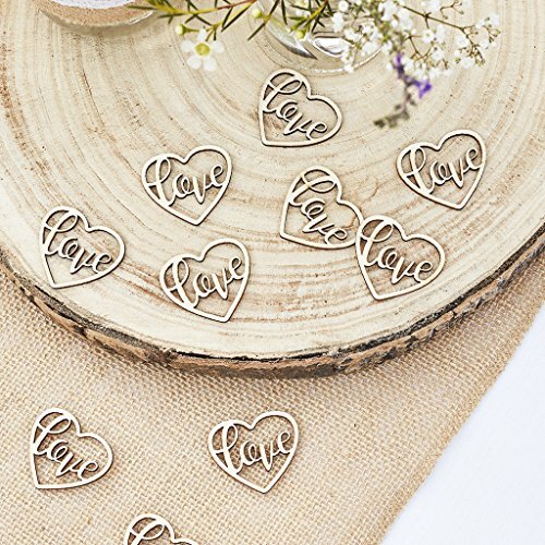 Ginger ray houten uitgesneden liefde hart bruiloft tafel Confetti 24 Pack