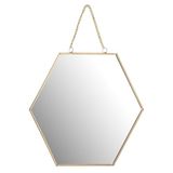 Wandspiegel Honingraat wandspiegel, gouden metalen frame 25 cm, dikte 0,3 cm
