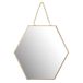 Wandspiegel Honingraat wandspiegel, gouden metalen frame 25 cm, dikte 0,3 cm
