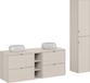 Sublima Set de meubles de salle de bain en cachemire avec double vasque, modèle à poser, 140 cm de large + 3 éléments supplémentaires
