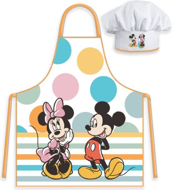 4KidsOnly Mickey Mouse Keukenschort voor Kinderen met Koksmuts