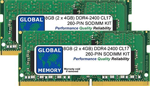 GLOBAL MEMORY 8GB (2 x 4GB) DDR4 2400MHz PC4-19200 260-PIN SODIMM GEHEUGEN RAM KIT VOOR LAPTOPS/NOTITIEBOEKJE