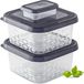 Set de récipients alimentaires Récipients en plastique 3 récipients de congélation en kit avec couvercle Boîte de rangement