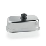Forge Adour Rechthoekige Roestvrijstalen Kookplaat voor Grillplaat, Zilver, 32 x 17 cm