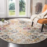 Safavieh Madison Collection MAD611A Bohemian Vintage Transitional Rug 4' Round Cream/Multi