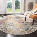 Safavieh Madison Collection MAD611A Bohemian Vintage Transitional Rug 4' Round Cream/Multi