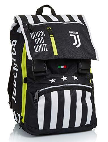 Seven Big Juventus rugzak, uitbreidbaar, Best Match, wit en zwart, voor school en vrije tijd, met passend horloge
