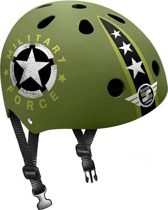 Stamp Skids Control Military Junior Helmet - Green - Size 54-60
