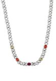 faina Halsketting Koper Zilver Multicolor 50 cm