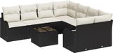 vidaXL Tuinbank Set Zwart Poly Rattan