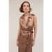 Motivi Robe Brillante Satinée Double Boutonnage Marron