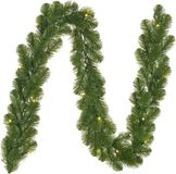 Edelman Bv 3x stuks guirlande de pin verte avec guirlande lumineuse 20 x 180 cm