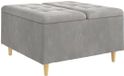 vidaXL Ottoman met opslag Lichtgrijs Fluweel 80 x 80 x 45 cm