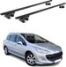 Omac Barres De Toit Aluminium Certifiées Tüv Pour Peugeot 308 I Break 2007-2013 – Pour Rails De Toit Standards – Rainure En T – Charge Max 90 Kg – 2 Antivols Noir
