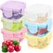 Merkloos Petits récipients avec couvercles, plastique, 6 pièces. Petits récipients de conservation alimentaire Tupperware avec couvercles. Petits récipients réutilisables de 60 ml. Récipients pour congélateur pour snacks. Salade de fruits pour bébé.