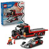 LEGO City F1 Displaytruck met Audi F1 Racewagen Speelgoed voor Kinderen - Bouwpakket met 3 Minifiguren en Voertuigliftfunctie - Cadeau voor Jongens vanaf 7 Jaar en Motorsport Fans - 60493