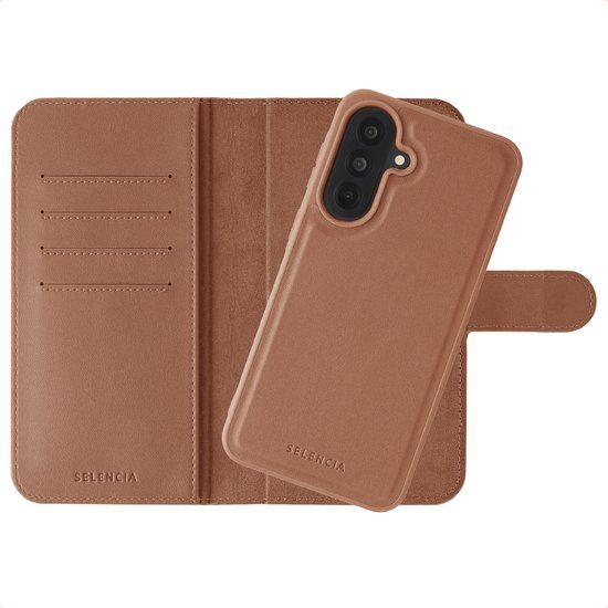 Selencia Olyn Uitneembare Bookcase met MagSafe voor de Samsung Galaxy A37 (5G) - Bruin