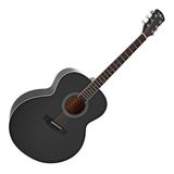 Gear4music Jumbo Akoestische Gitaar, Zwart