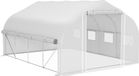StarTech Folietunnel kas – Tuinkas – 4 x 3 x 2 meter – Deur met gaas – 8 ramen – Waterdicht – Wit