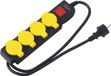 Profile Prise multiple - 4 prises - Avec interrupteur - IP44 - Noir/Jaune