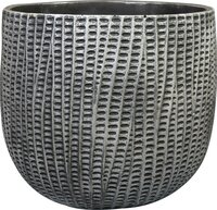Steege TER Bloempot/plantenpot - binnen - zwart/metaal look - D30/H26 cm - cement