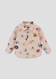 s.Oliver Shirt met all-over print Lange mouw Katoen Regular Fit Beige