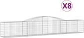 vidaXL Gabions - 8 pièces - voûté - 400x50x60/80 cm - fer galvanisé