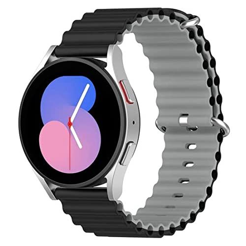 By Qubix - Ocean Style bandje - Zwart/grijs - Compatible met Garmin Vivoactive 3 - 20mm