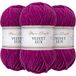 Utopia Crafts Velvet Lux Chenille Garen 3×100g – Superzacht Dik Garen voor Haken & Breien, Dekens, Speelgoed, Amigurumi – Haaknaald 5,5mm, Pluizig (Bessenmagenta)