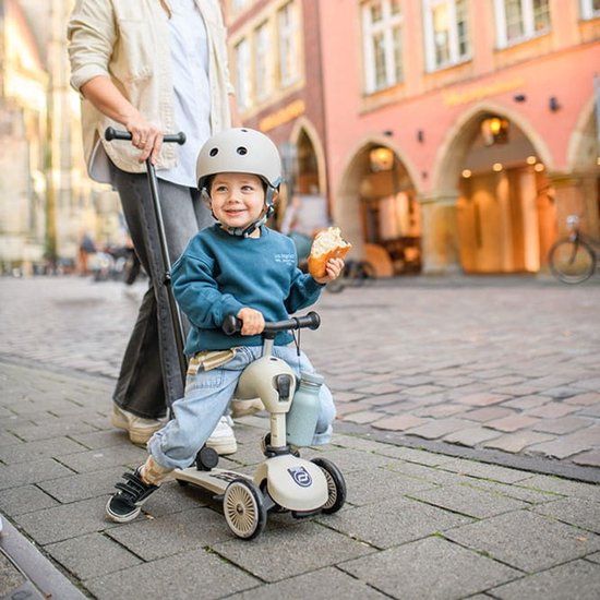 Scoot & Ride Highwaykick 1 Push & Go - Step & Loopfiets - Unisex - 1-5 Jaar - Wit/Grijs