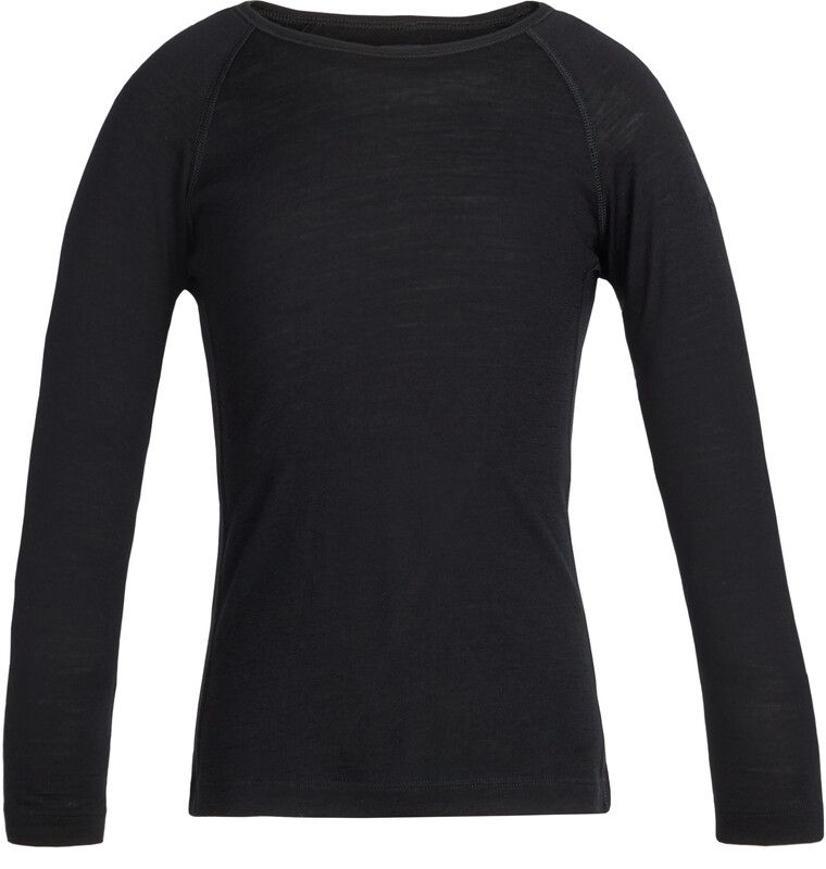 Icebreaker 200 Oasis Longsleeve Crew Top - Kids, Black 10Y