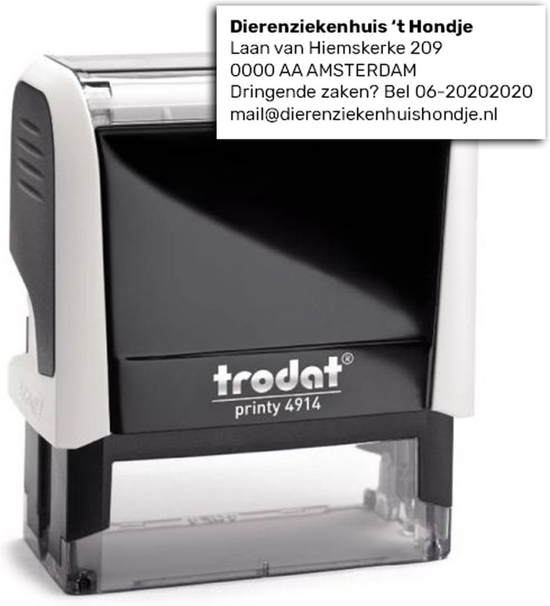 Namengigant Trodat Printy 4914 - Zwarte inkt- 63 x 25 mm - Zelf ontwerpen - Kantoorstempel met Eigen tekst - Zelfinktende Stempels - Gratis Verzending