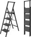 QEENTOE 4-traps inklapbare trap met handrail