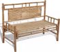 vidaXL Banc de jardin - Bambou - 120 cm - Vert - Avec coussin